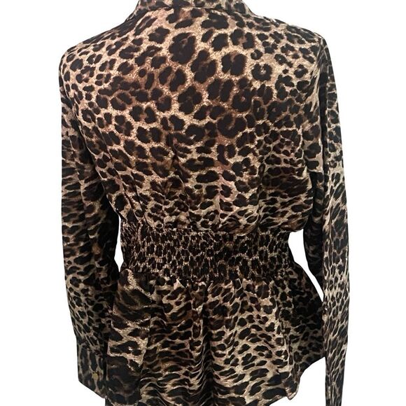 Wishing Waves - Leopard Print Women's Top, Long Sleeve - Picture 5 of 8